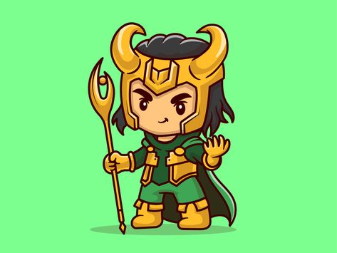 Mascot Design Character, Loki Drawing, Chibi Marvel, Superhero Cartoon, Marvel Cartoons, Superhero Wallpaper, Loki Marvel, Cartoon Logo, Illustration Character