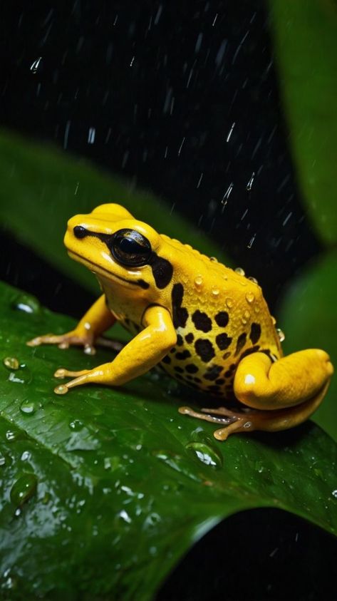 Golden Poison Frog, Golden Poison Dart Frog, Colombian Animals, Animals In The Rainforest, Rainforest Drawing, Poisonous Frog, Tropical Moodboard, Brazil Animals, Froghoppers