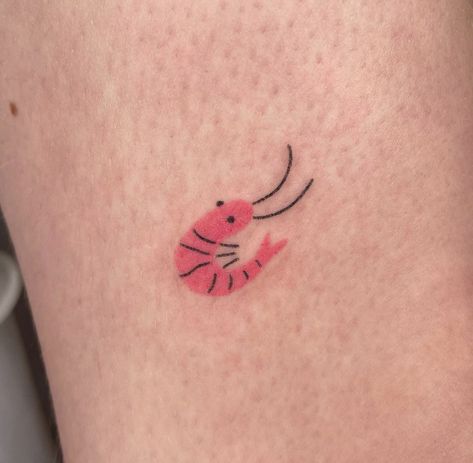 Shrimp Tattoo, Tattoos Simplistic, Funky Tattoos, Cute Little Tattoos, Cute Tiny Tattoos, Poke Tattoo, Funny Tattoos, Subtle Tattoos, Dream Tattoos