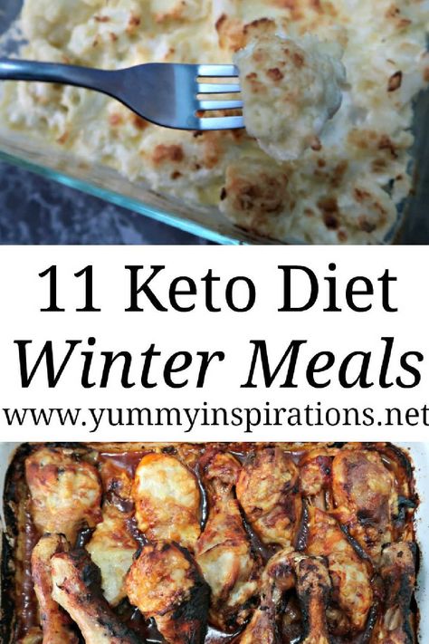 11 Keto Winter Recipes – The Best Cozy Low Carb Ketogenic Diet Friendly Comfort Foods and Meals to warm you up during chilly Winter weather. Recipes Winter, Keto Fast Food, Keto Diet List, Keto Diet Breakfast, Diet Breakfast Recipes, High Fat Foods, Keto Diet Food List, Keto Side Dishes, Easy Comfort Food