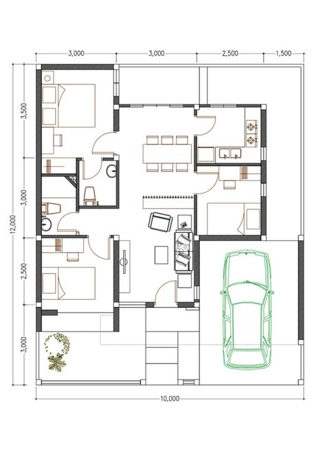 Small House Plan Ideas For Different Area - Engineering Discoveries Small House Floor Plans 3 Bedroom Layout, Small Home Designs, House Plan Ideas, Unique House Plans, House Planning, Affordable House Plans, Build Plans, Modern Bungalow House, Small House Floor Plans