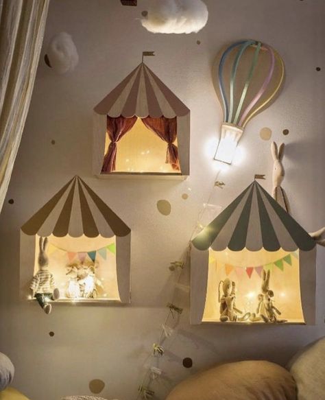 Vintage Circus Nursery, Circus Lights, Circus Nursery, Circus Vintage, Kids Deco, Cute Diy Room Decor, Nursery Room Design, Baby Room Inspiration, Circus Tent