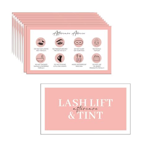 PRICES MAY VARY. Aftercare Instructions: Detailed cards explaining proper care for recently lifted and tinted lashes. Convenient Format: Compact, portable cards for easy reference and carrying. Professional Quality: High-quality materials suitable for salon or professional use. Elevate your client experience with our premium lash lift and tint aftercare card, exclusively crafted for estheticians, lash techs or lash artists. Business budget friendly -Help you get the after sale works done for jus Tinted Lashes, Aftercare Cards, Lash Lift And Tint, Skin Quotes, Eyelash Business, Skins Quotes, Business Budget, Lash Business, Easy Reference