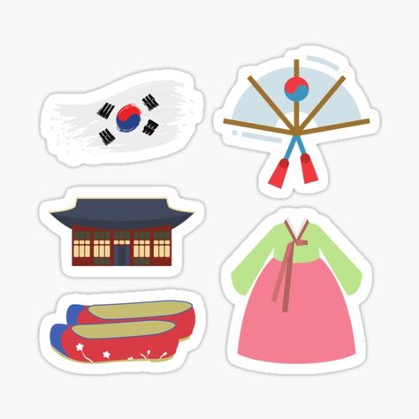 Korea Stickers Printable, Korean Stickers Printable, Korea Stickers, Korea Culture, Suitcase Stickers, Korean Stickers, Korean Culture, Gifts Wrapping Diy, Book Illustration Art