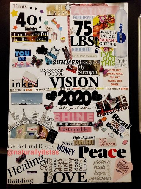 Vision Box Examples, Poster Board Vision Board, Galentines Vision Board, Vision Board Ideas With Magazines, Physical Vision Board Aesthetic, Paper Vision Board Ideas, Dream Poster Board Ideas, Senior Vision Board Ideas, Vision Board Ideas On Canvas