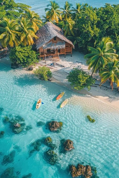 Dream Life House, Dream Beach Houses, Dream Places, Pretty Landscapes, Dream Beach, Dream Holiday, Tropical Island, Travel Beach, Alam Yang Indah