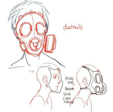 Mata Manga, Mask Drawing, Anatomy Drawing, Gas Mask, Drawing Tutorials, Art Tutorials Drawing, Sketchbook Art Inspiration, Drawing Base, Drawing Reference Poses