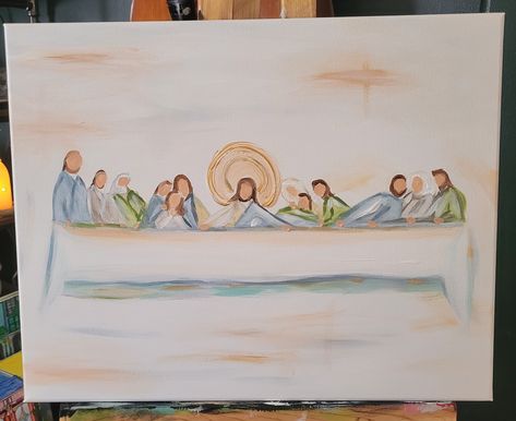 The Last Supper Last Supper Drawing, The Last Supper Art, Last Supper Painting, Last Supper Art, The Last Supper Painting, Catholic Wall Art, The Last Supper, Jesus Painting, Diy Art Projects