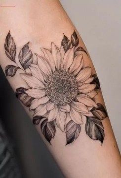 Sunflower Tattoo Meaning, Sunflower Tattoo Ideas, Forearm Cover Up Tattoos, Flower Shoulder Tattoo, Sunflower Tattoo Sleeve, Monogram Tattoo, Sunflower Tattoo Shoulder, Crazy Tattoos, Magic Runes