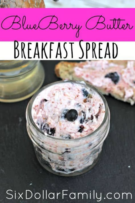 Blueberry Butter Recipe, Blender Muffin, Breakfast Butter, Blueberry Butter, Butter Spreads, Flavored Butter Recipes, Butter Recipes Homemade, Compound Butter Recipe, Breakfast Spread