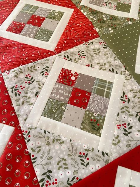 9-Patch Pivot: a Christmas top completed – Carried Away Quilting Cheater Quilt Fabric, Christmas Quilting Projects, Christmas Quilt Blocks, Big Block Quilts, Christmas Patchwork, 9 Patch Quilt, Christmas Quilting, Christmas Quilt Patterns, Scrappy Quilt Patterns