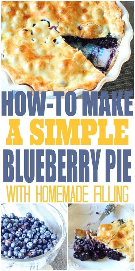 Best Blueberry Pie Recipe, Easy Blueberry Pie, Blueberry Pie Recipe, Homemade Blueberry Pie, Lattice Crust, Easy Pie Crust, Blueberry Pie Filling, Lemon Blueberry Muffins, Blueberry Desserts