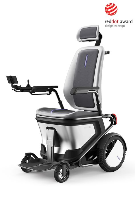 A wheelchair specially designed for disabled persons who are looking for an ergonomic high-end armchair/wheelchair that is also equipped with an intelligent operating system for navigating around an office environment. . . . . . . . . . . . . . . . . . . . . . . . . . . . . . . . . . . . . . . . . . . . . #RedDotAward #RedDotDesignAward #DesignConcept #lifescience #gooddesign #designedby #ShenzhenPerthIndustrialDesignCo Smart Gloves, Wheelchairs Design, Wheelchair Accessories, Powered Wheelchair, China Design, Mobility Aids, Red Dot Design, Mobility Scooter, Wheelchair