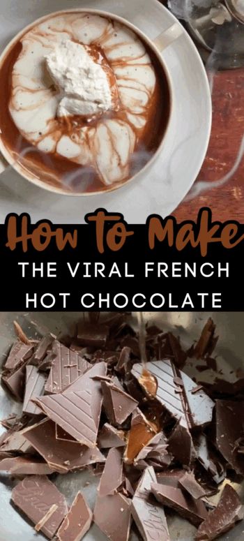 How to make French hot chocolate! Hot Chocolate With Real Chocolate, Belgian Hot Chocolate Recipe, French Style Hot Chocolate, High Flavanol Hot Chocolate, Carette Paris Hot Chocolate Recipe, Parisian Hot Chocolate Recipe, French Hot Cocoa Recipe, Belgian Hot Chocolate, How To Make French Hot Chocolate