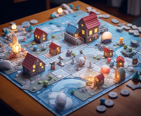 Board Game Board, Board Game Design Inspiration, Board Games Design, Dnd Board Game, Game Board Design, 3d Board Game, Diy Board Games, Rpg Game Design, Boardgame Design