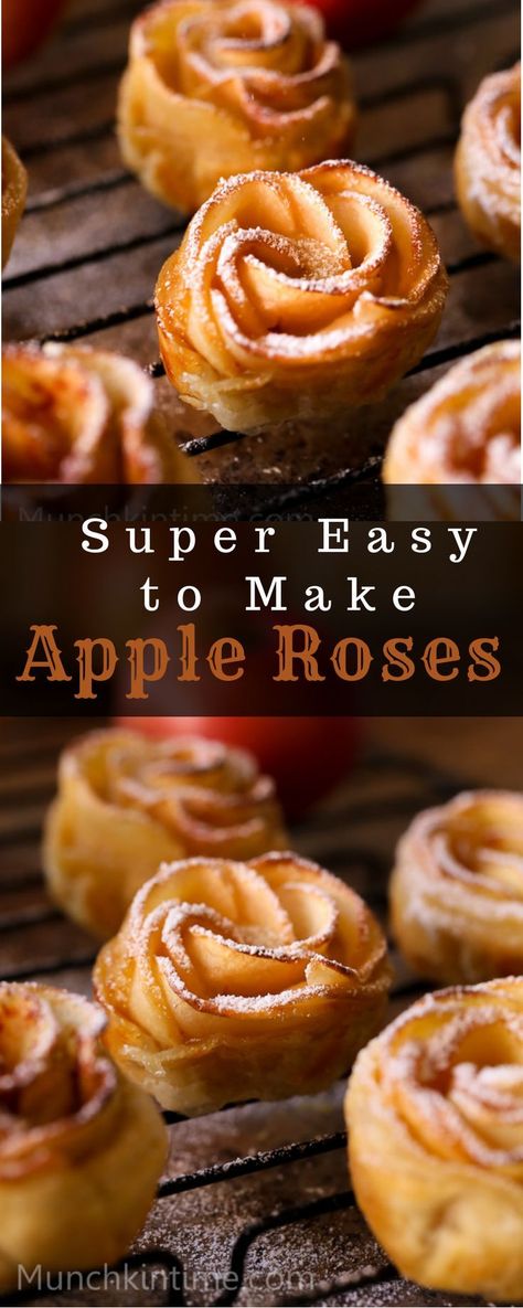 Rose Recipes Desserts, Apple Roses Recipe, Apple Dessert Recipes Easy, Munchkin Time, Apple Desserts Easy, Fall Recipes Pumpkin, Rose Recipes, Apple Dessert, Apple Dessert Recipes