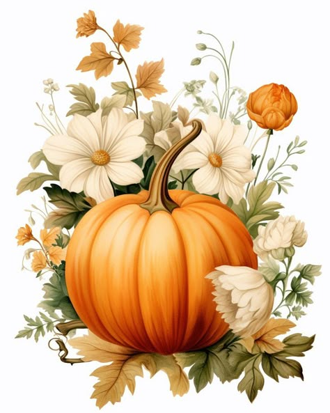 Thanksgiving Inspiration, Pumpkin Clipart, Watercolor Pumpkins, Pumpkin Png, Autumn Scenery, Fete Halloween, Blue Mountain, Fall Floral, Gifts For Adults