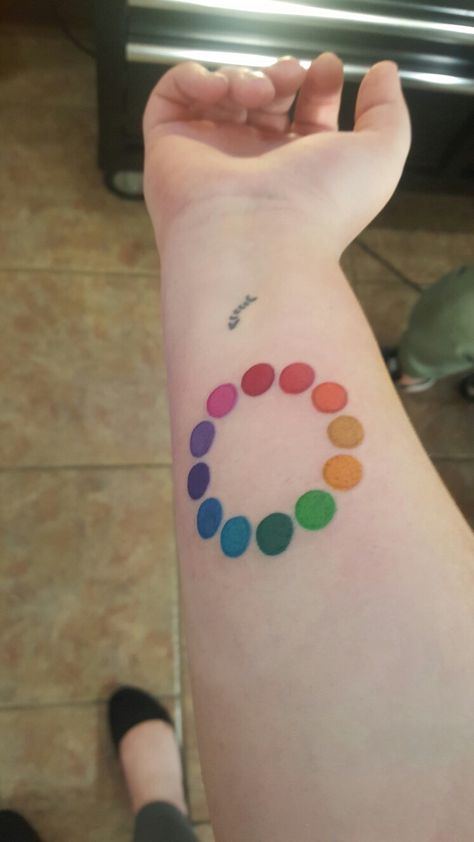 My colorwheel! Color Swatch Tattoo, Color Test Tattoo, Color Test, Pretty Skin, Color Swatch, Tattoo Inspo, Cosmetology, Color Swatches, Tattoos And Piercings