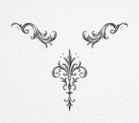 Gothic Ornament Tattoo, Ornate Tattoo, Baroque Tattoo, Piercing Inspiration, Filigree Tattoo, Disney Tattoo, Dark Disney, Gothic Tattoo, Tattoo Portfolio