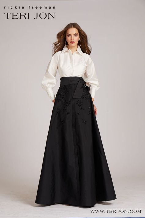 Long Skirt Formal, Shirt Gown, Womens Evening Gowns, Womens Evening Wear, Dresses Tea Length, Proper Attire, Plus Size Evening Gown, Evening Gowns With Sleeves, Full Length Skirt