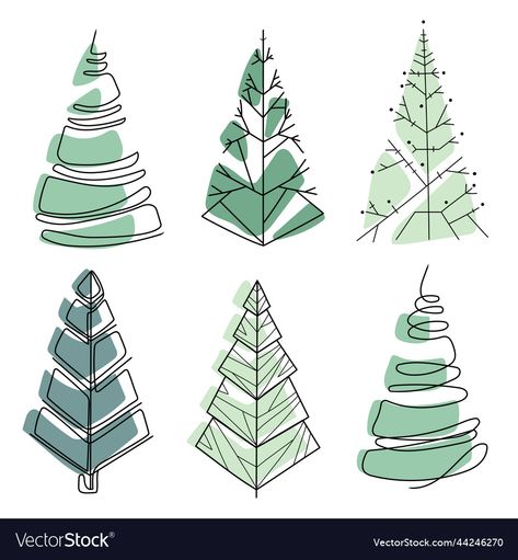 Christmas Tree Art Drawing, Christmas Trees Drawing, Xmas Tree Drawing, Trees Art Drawing, Trees Drawing, Abstract Christmas Tree, Christmas Tree Drawing, Gnome Pictures, Christmas Tree Nails