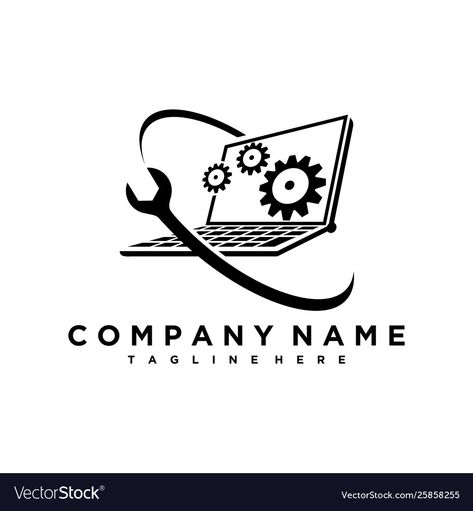 Online Services Logo, Computer Logo Design Ideas, Laptop Logo Design, Tech Logo Ideas, Computer Logo Design, Laptop Logo, Logo Computer, Service Logo Design, Technology Design Graphic