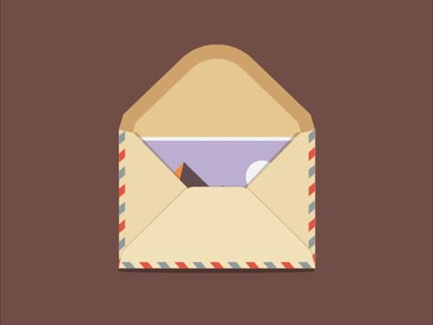 Postcard Animation, Envelope Opening Animation, Mail Gif, Card Animation, Gif Email Design, Email Gif Animation, Letter Animation, Instagram Graphic Design, Animation Classes