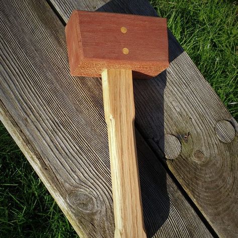 Make a Wooden Mallet Easily With Limited Tools: 11 Steps (with Pictures) Woodworking Mallet, Woodshop Tools, Wooden Hammer, Mitre Saw, Wooden Mallet, Hammer Handles, Car Sticker Design, Old Keys, Scrap Wood Projects