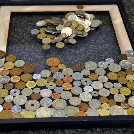 Ten More Travel Crafty Projects Coin Crafts, Souvenir Display, Travel Crafts, Foreign Coins, Coin Art, Coin Display, Travel Keepsakes, Old Coins, Crafty Craft