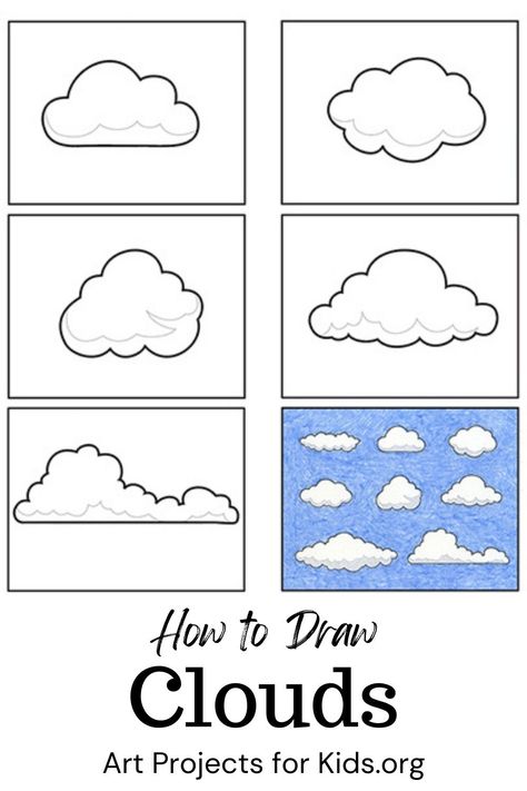 Clouds Drawing Step By Step, How To Draw A Cloud Easy, How To Draw A Cloud Step By Step, Cloud Art Project, How To Draw Clouds Step By Step, Cloud Drawing Step By Step, Drawing Clouds Pencil, How To Draw Clouds With Pencil, How To Draw A Cloud