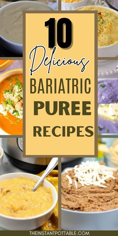 Looking for bariatric recipes to try after your weight loss surgery? Why not try one of these delicious bariatric puree recipes?The best pureed bariatric recipes and tips and tricks for eating the right pureed foods after bariatric surgery, gastric bypass or gastric sleeve.Vsg Puree Recipes High Protein|Bariatric Recipes Sleeve Liquid Diet Bariatric Puree, Gastric Bypass Meal Plan, Sleeve Surgery Diet, Bariatric Recipes Sleeve Liquid Diet, High Protein Bariatric Recipes, Full Liquid Diet, Pureed Diet, Liquid Diet Recipes, Gastric Bypass Diet