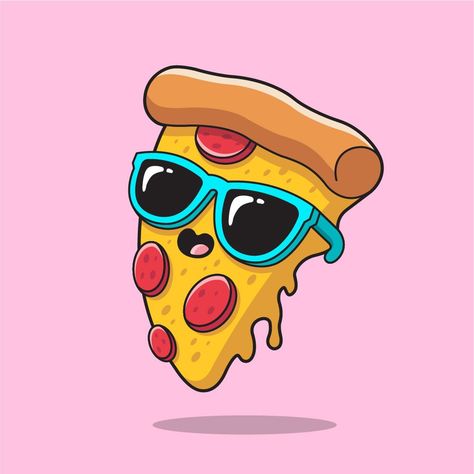 This vector image is a mouthwatering masterpiece, featuring a pizza slice wearing trendy sunglasses. It's the ultimate fusion of flavor and fashion. #PizzaLover #PizzaFashion #FoodieFinds #SunglassesEmoji #PizzaParty #TrendyEats #PizzaStyle #FoodArt #PizzaTime Pizza Character Design, Character With Sunglasses, Pizza Character, Pizza Drawing, Pizza Vector, Pizza Style, Pizza Lovers, Wearing Sunglasses, Pizza Slice