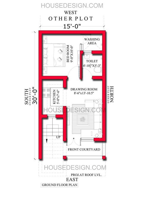 16x35 House Plan, 15×25 House Plan, 15 X 30 Floor Plan, 15x30 House Plans, 15×30 House Plan, Rectangle House Plans, Rectangle House, Smart House Plans, Mini House Plans