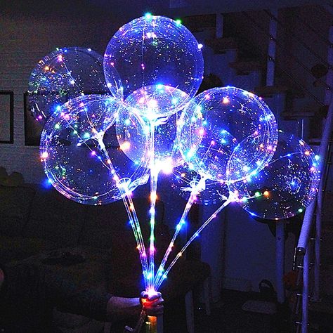 Lighted Balloons, Light Up Balloons, Led Balloons, Clear Balloons, Up Balloons, Christmas Balloons, Bubble Balloons, Decoration Originale, Kids Party Decorations