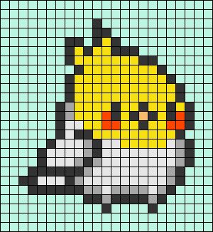 Chicken Alpha Pattern, Bird Alpha Pattern, Pixel Art Pattern 32x32 Grid Easy, Birds Pixel Art, Pixel Art Easy Cute, Small Pixel Art Pattern, Bird Pixel Art, Pixel Bird, Pixel Art Pattern Easy