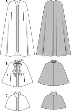 Imagen relacionada Cloak Pattern, Cape Pattern Sewing, Anna Costume, Hood Pattern, Cape Pattern, Pattern Knitting, Pattern Ideas, Pattern Drafting, Burda Style