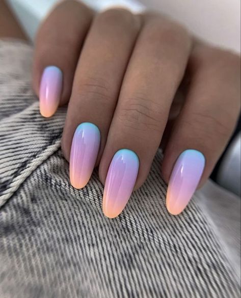 Top 20 Summer Almond Nail Ideas 2024: Trendy, Classy & Fun Designs for You! Ongles Gel Violet, Violet Nails, Cute Gel Nails, Summer Nails Colors, Oval Nails, Pastel Nails, Luxury Nails, Manicure Y Pedicure, Funky Nails