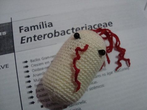 She Crocheted a Salmonella Amigurumi - One That Won't Make You Sick! #crochet #amigurumi #salmonella Diy Tricot, Crochet Game, Cell Model, Knit Ideas, Medical Laboratory, Tiny Dolls, Crochet Animals, Christmas Presents, Crochet Amigurumi