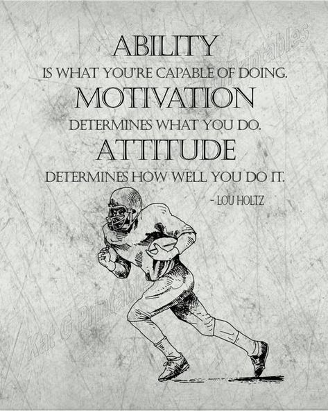 Ability Motivation Attitude Inspirational Football Quote Lou | Etsy Lou Holtz Quotes, Inspirational Football Quotes, Lou Holtz, Football Quotes, Teen Room Decor, Good Attitude, Coach Gifts, Teen Room, Football Fans