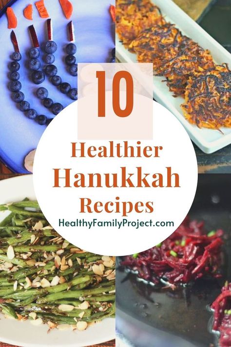 10 Healthier Hanukkah Recipes | From Brussels sprouts to beets, we collected some new takes on this holiday comfort food plus a few other Hanukkah favorites. | Healthy Family Project #hanukkah #recipes #holidays #healthy Healthy Hanukkah Recipes, Hanukkah Recipes, Hanukkah Food, Potato Pancakes, Family Project, Healthy Family, Healthy Families, Vegan Foods, Brussels Sprouts