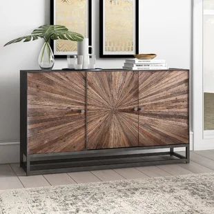 Wayfair | Mango Sideboards & Buffets You'll Love in 2022 Wood Buffet Table, Dining Room Essentials, Door Accent Cabinet, Wood Buffet, Solid Wood Sideboard, Starburst Pattern, Wood Cabinet, Wire Management, Accent Doors