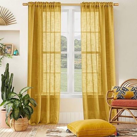 Amazon.com: SHINELAND 96 Inch Long Retro Curtains Drapes for Living Room 2 Panel Set,Mid Century Modern Funky Light Filtering Semi Sheer Window Panel Curtain,Gold Mustard Yellow : Home & Kitchen Mustard Drapes Living Rooms, 96 Inch Curtains, Mustard Yellow Curtains, Yellow Window, Bedroom Dark, Retro Curtains, Yellow Curtains, Mid Century Living Room, Mid Century Modern Lighting