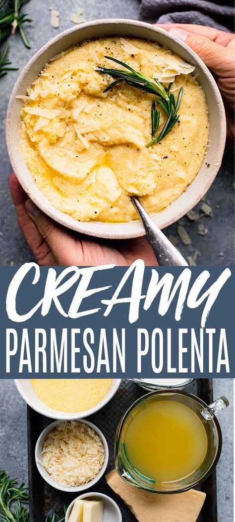 Polenta Parmesan, Instant Polenta, Parmesan Polenta, Milk Chicken, Polenta Recipe, How To Cook Polenta, Polenta Recipes, Creamy Polenta, Creamy Parmesan