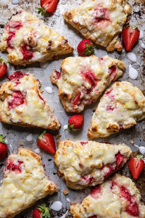 Strawberry Cream Cheese Scones — knead. bake. cook. Strawberries And Cream Scones, Apple Cinnamon Scones Recipe, Cream Cheese And Strawberries, Cream Cheese Scones, Strawberries And Cream Cheese, Cream Scones Recipe, Best Scones, Cheese Scone Recipes, Snacking Cake