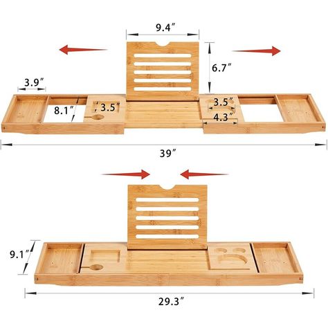 Bathtub Size, Table Trays, Bathtub Sizes, Bathtub Caddy, Fit People, Towel Tray, Bath Table, Bathtub Tray, Bamboo Construction