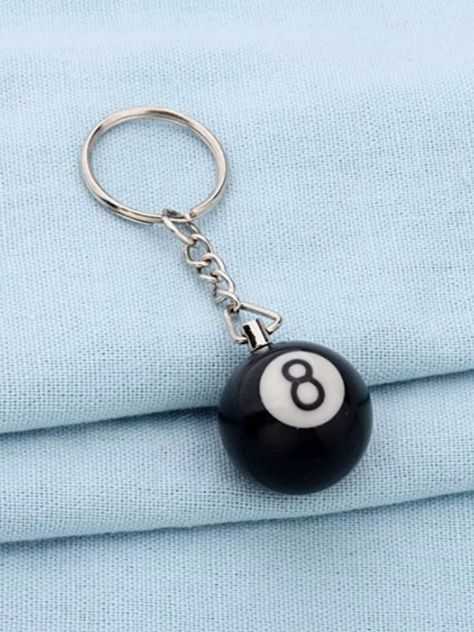 Lucky 8 Ball Keychain Charm 8 Ball Keychain, Lucky 8 Ball, Cool Keychains, Key Keychain, Pool Ball, Keychain Charm, 8 Ball, Charm Keychain, Diy Clay Crafts