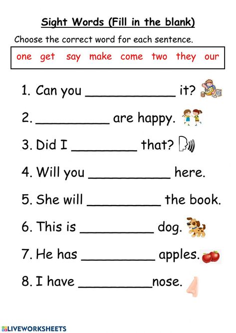 Sight Word Worksheet, Words Worksheet, Basic Sight Words, Sight Words Printables, Spelling Worksheets, Tricky Words, Dolch Sight Words, Sight Word Worksheets, 2nd Grade Worksheets