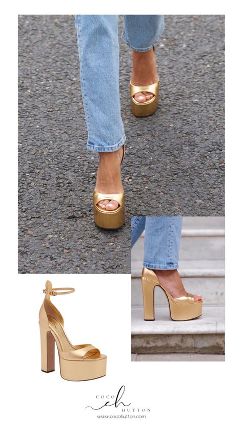 Gold block heels