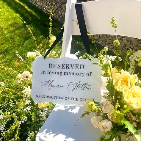 Reserved in Loving Memory Wedding Sign Reserved Seat Sign This Seat Is Reserved Memorial Hanging Reserved Seating Wedding, Memory Wedding Sign, Reserved Wedding Signs, In Loving Memory Wedding, Loving Memory Wedding, Memory Wedding, Wedding Chair Signs, Wedding Memorial Sign, Wedding Isles