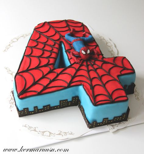 Spiderman Party Ideas | Spiderman Birthday Cake Cake Gif, Spiderman Birthday Cake, 4th Birthday Cakes, Spiderman Birthday Party, Superhero Cake, Spiderman Party, Mens Birthday Party, Spiderman Cake, Superhero Birthday Party